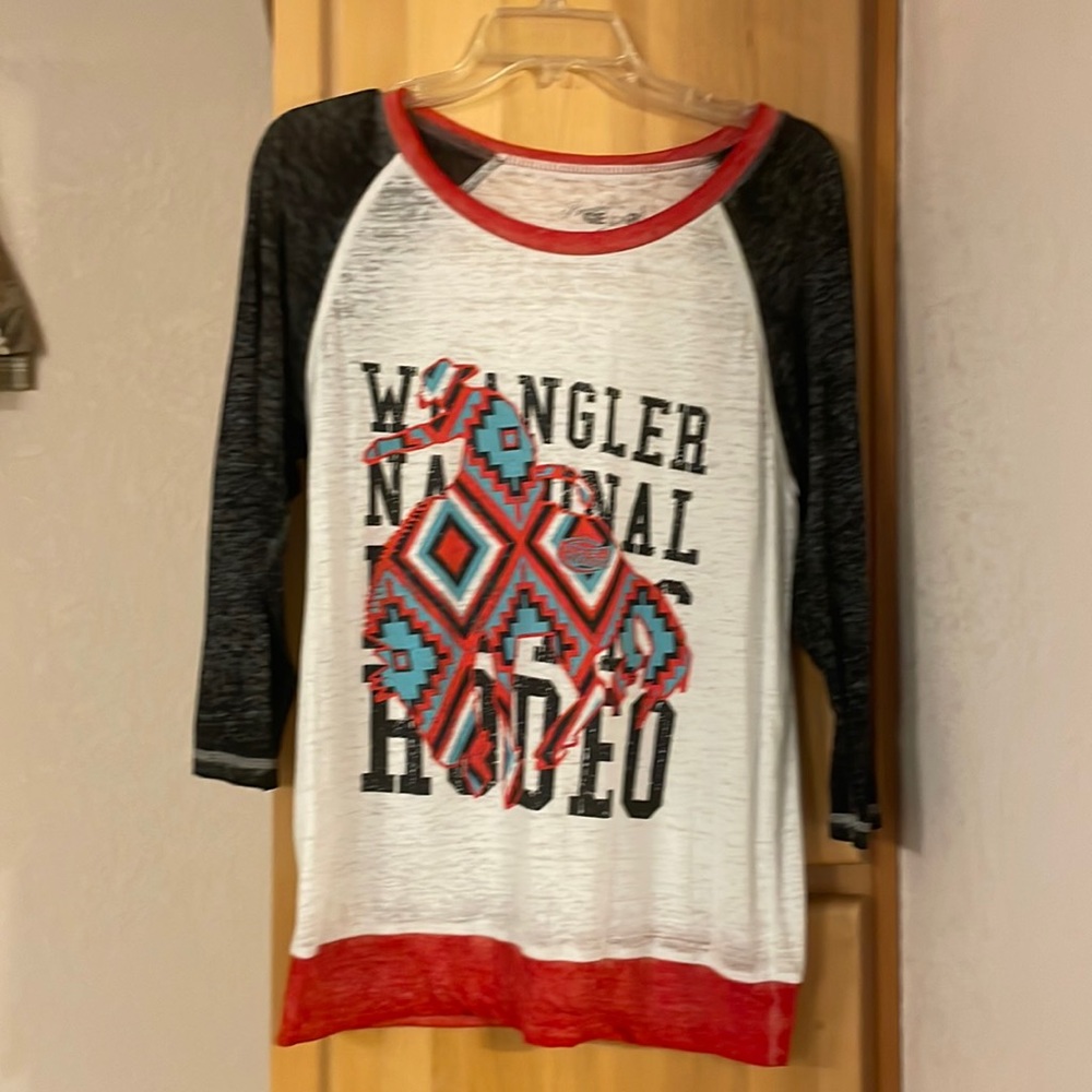 Wrangler NFR 3/4 sleeve Top by Pro Rodeo Gear Medium 2014 NFR